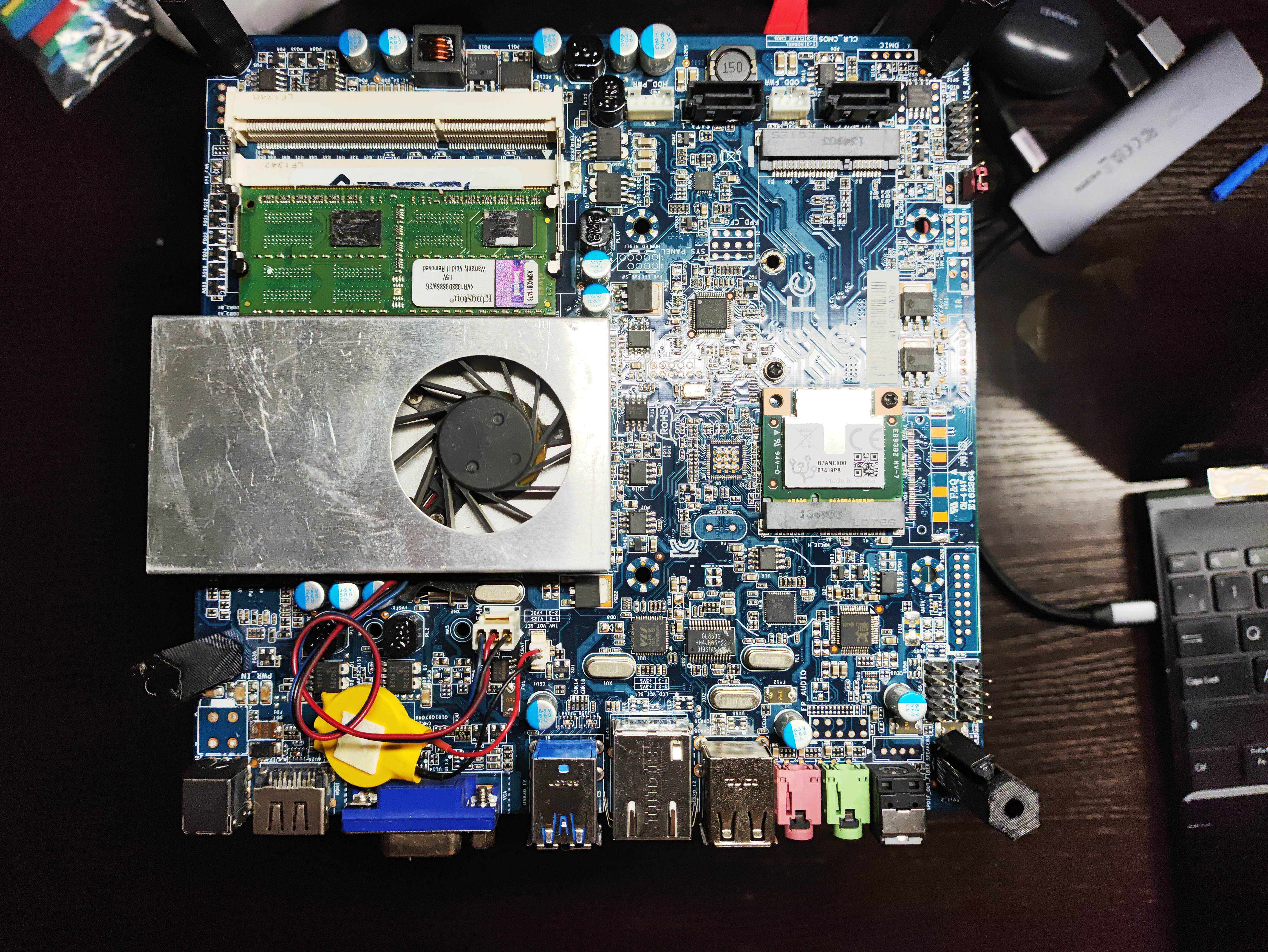 photo of the motherboard